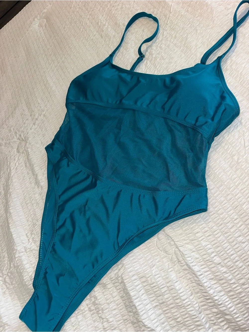 SHEIN Teal One-Piece Girls Swimsuit